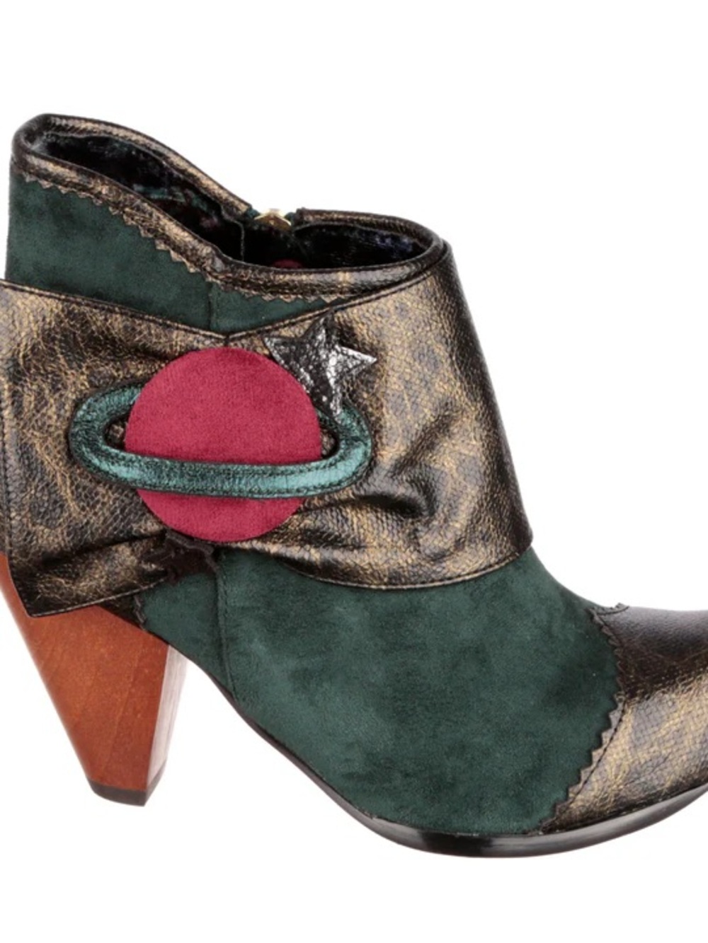 Irregular Choice Ultra Rare Nice Ring To It Suede Ankle Boots Booties sz 6.5